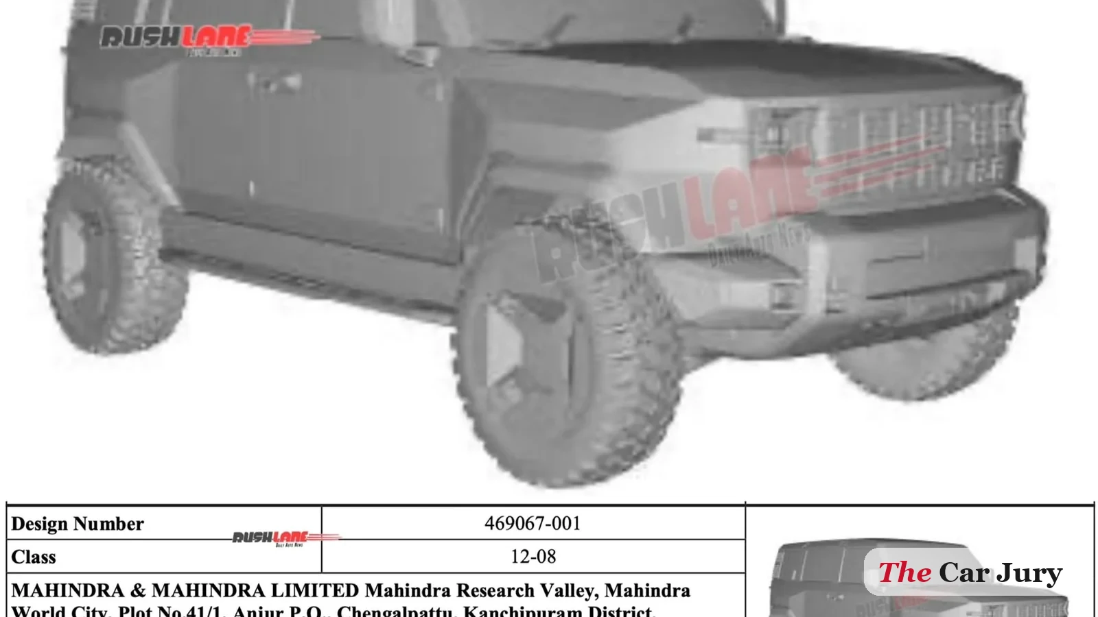 Mahindra Vision T Patent Filed: Thar's Rugged Bigger Brother Inches Closer